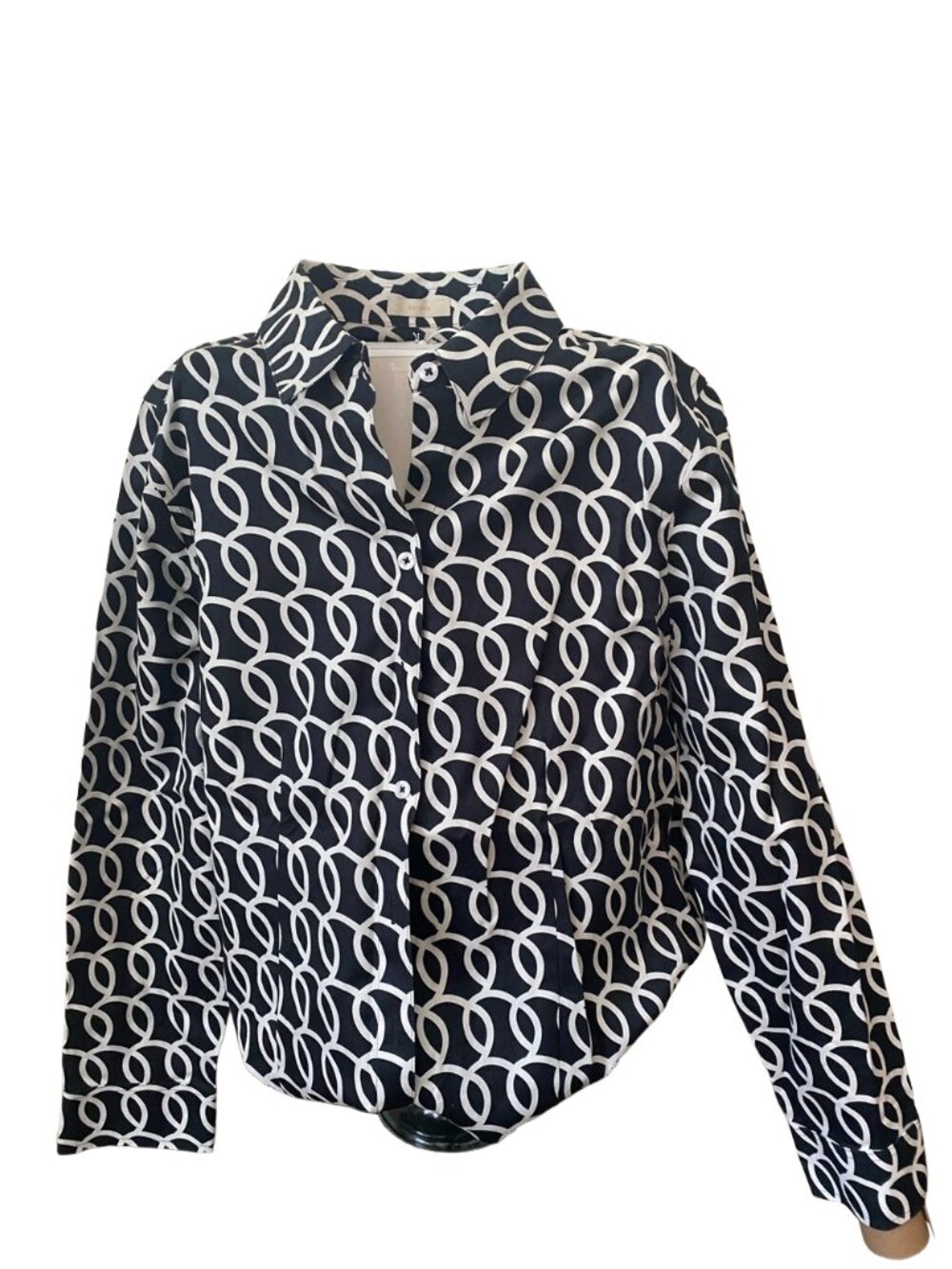 Chico's Black and White Button Down Shirt